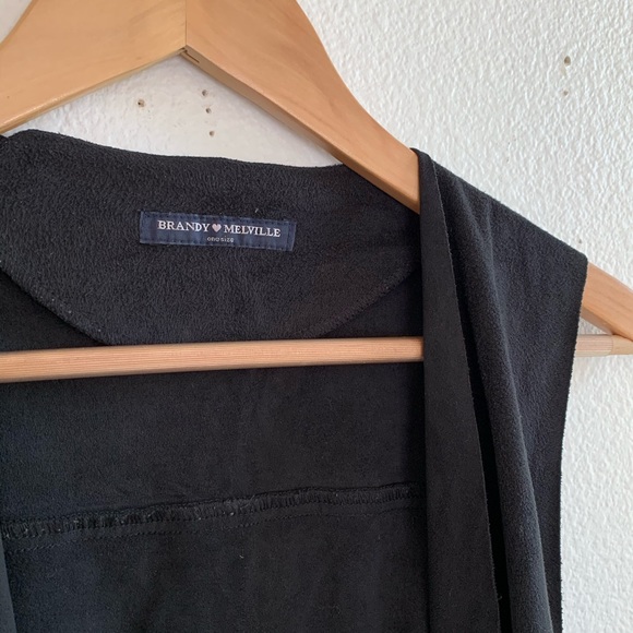 Brandy Melville Black Faux Suede Draped Vest - Picture 7 of 7